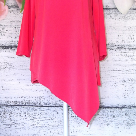 Chico's Coral Asymmetrical Top Size 1 - Picture 6 of 7